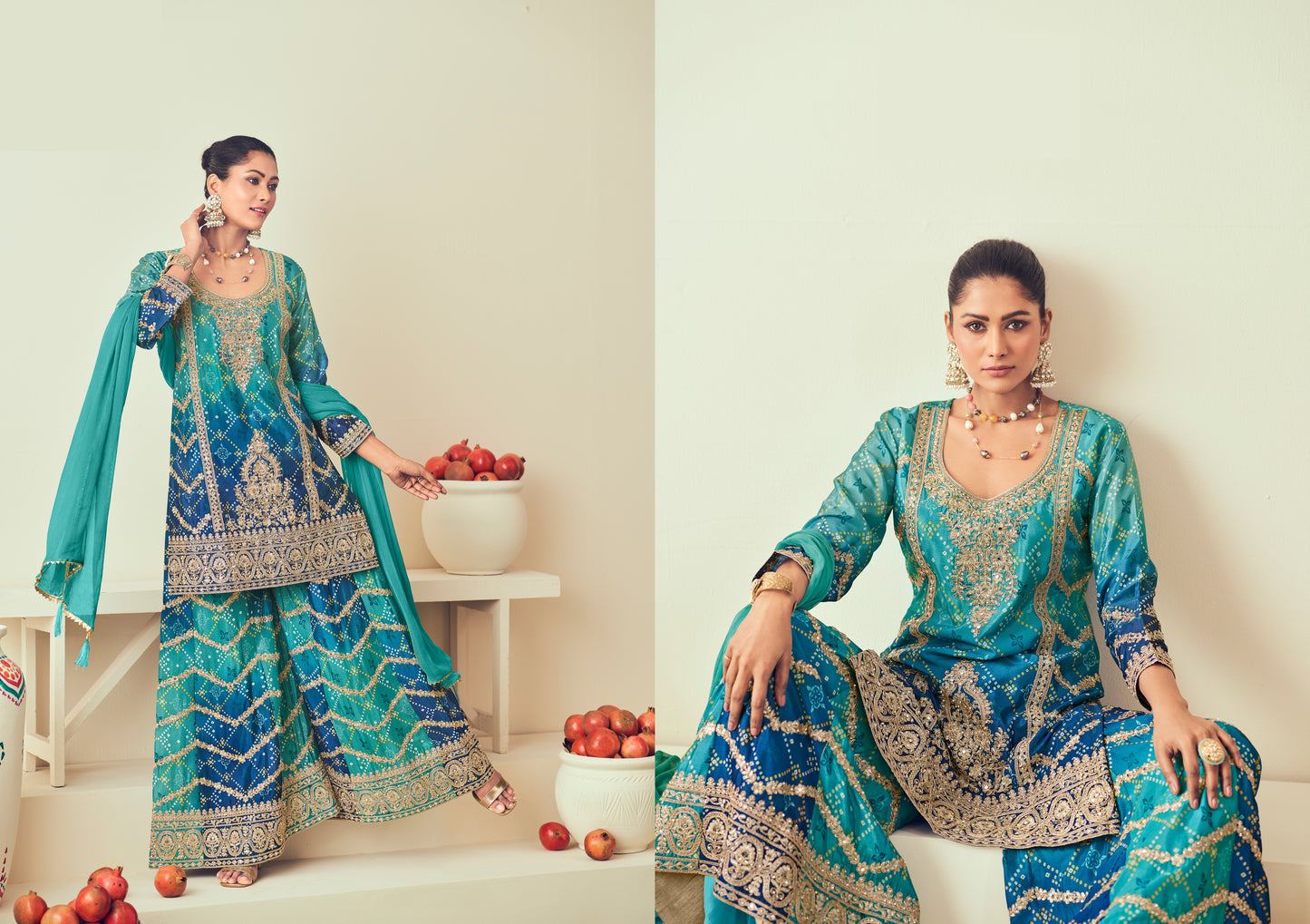 Floor-length Anarkali gown for Indian wedding USA
