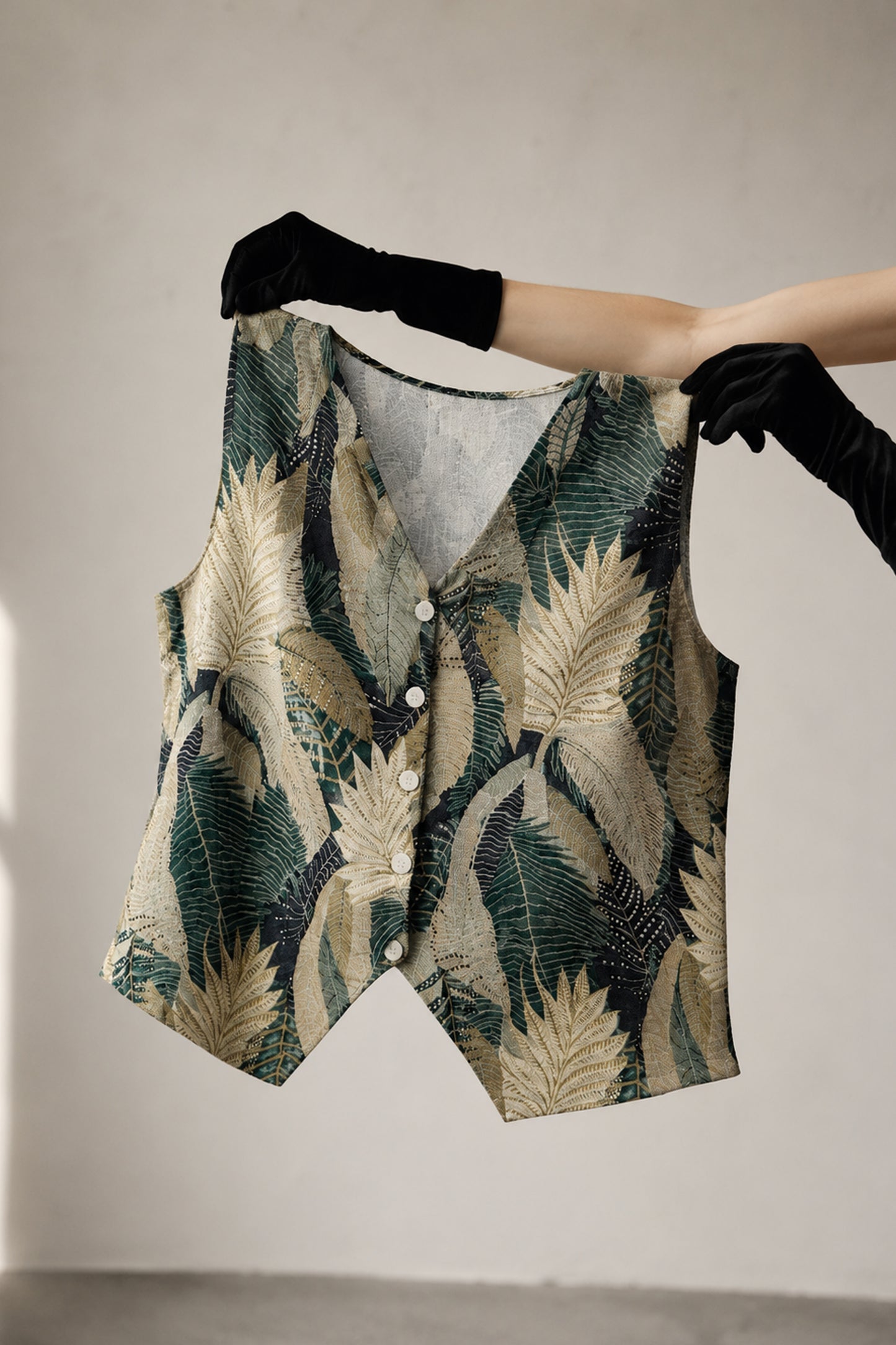 Studio fashion shoot of sleeveless vest top women outfit set