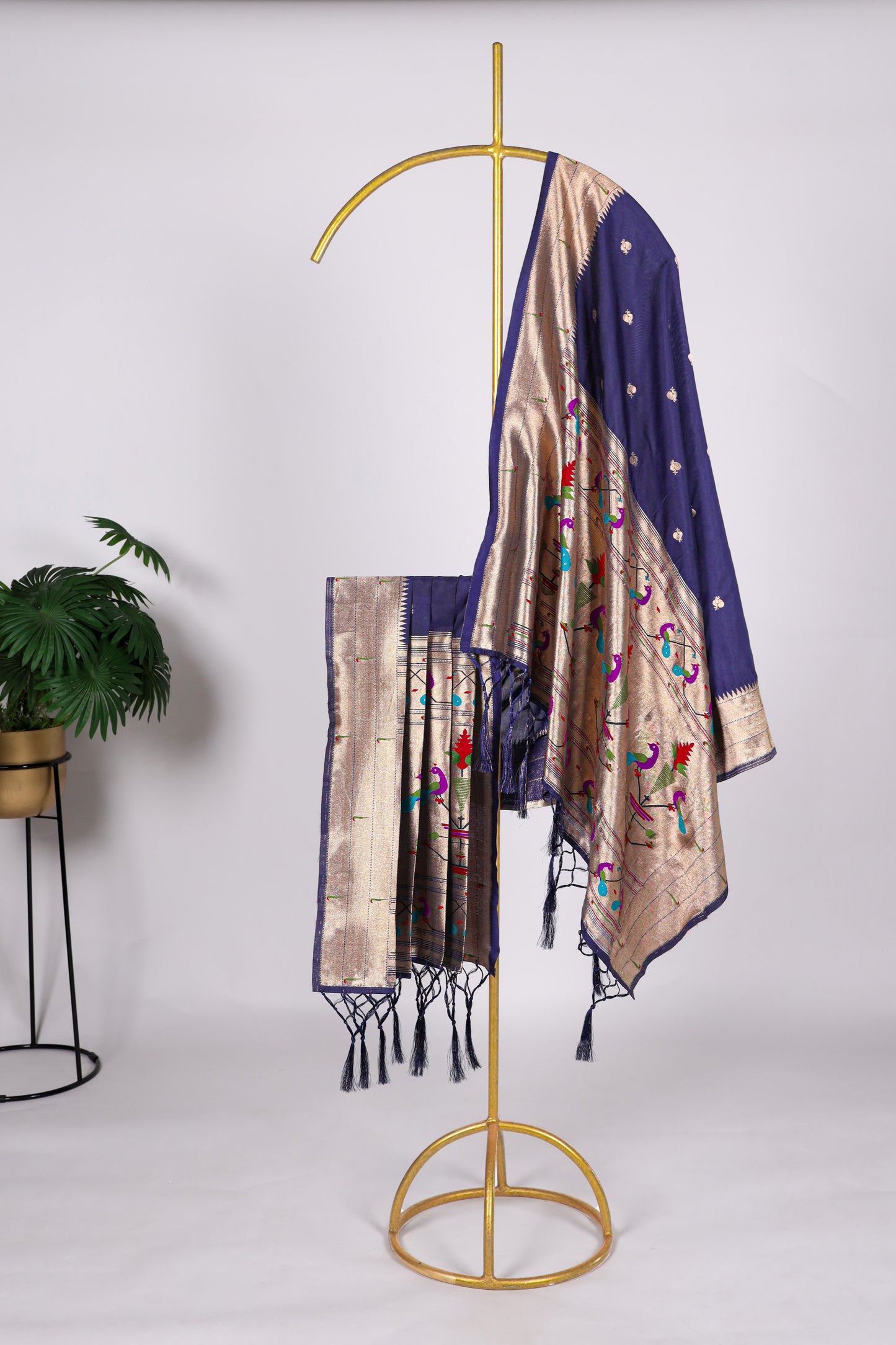 Jacquard pathani dupatta in deep blue shade