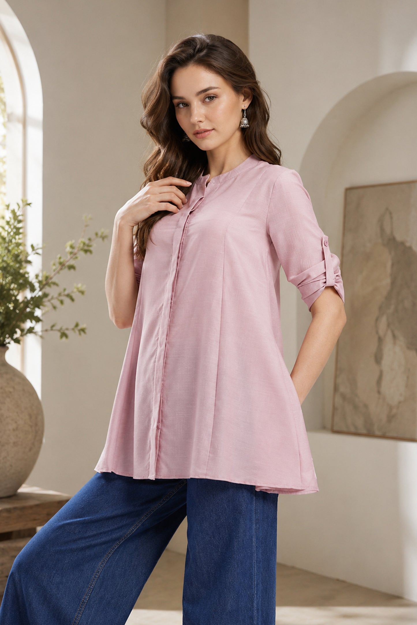Womens Tunic Tops with relaxed silhouette and soft drape