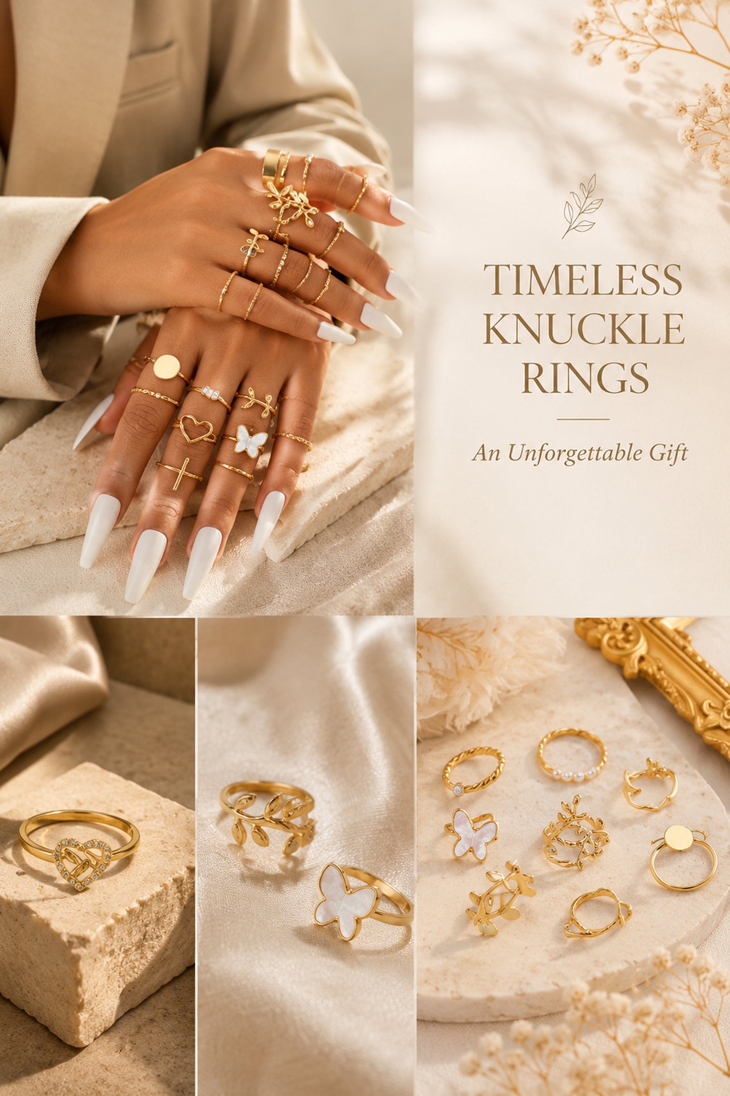 Slim twisted bands with clear rectangular and round accents