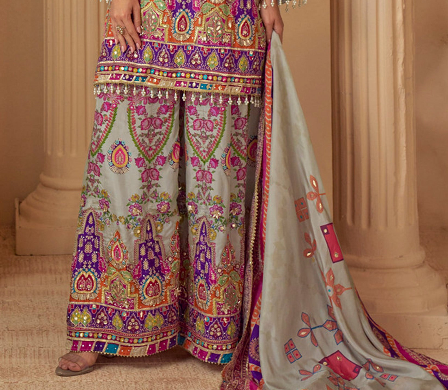 Mint Green Palazzo Suit for Party and Reception Events