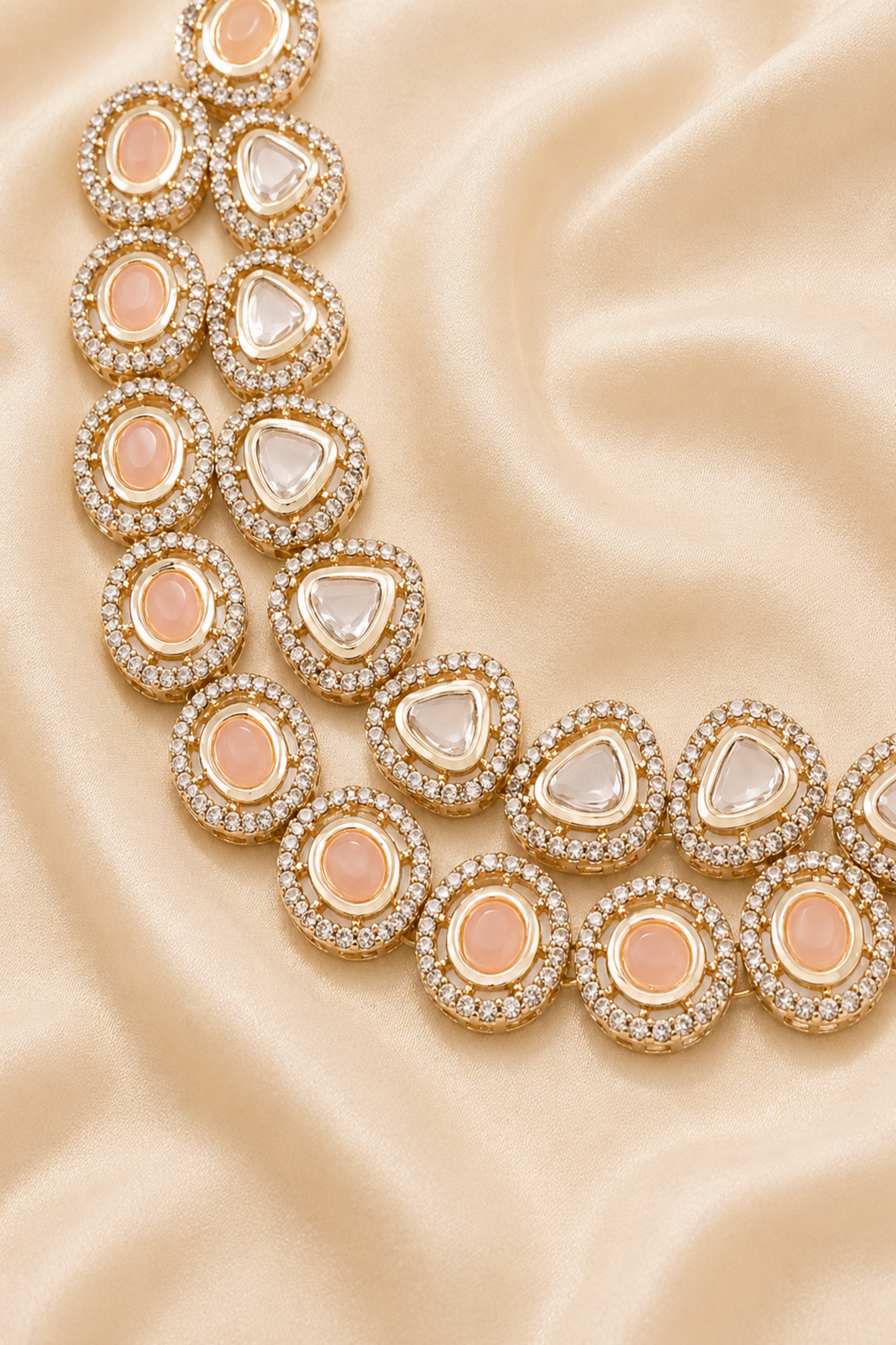 Detailed border texture on layered ethnic necklace set