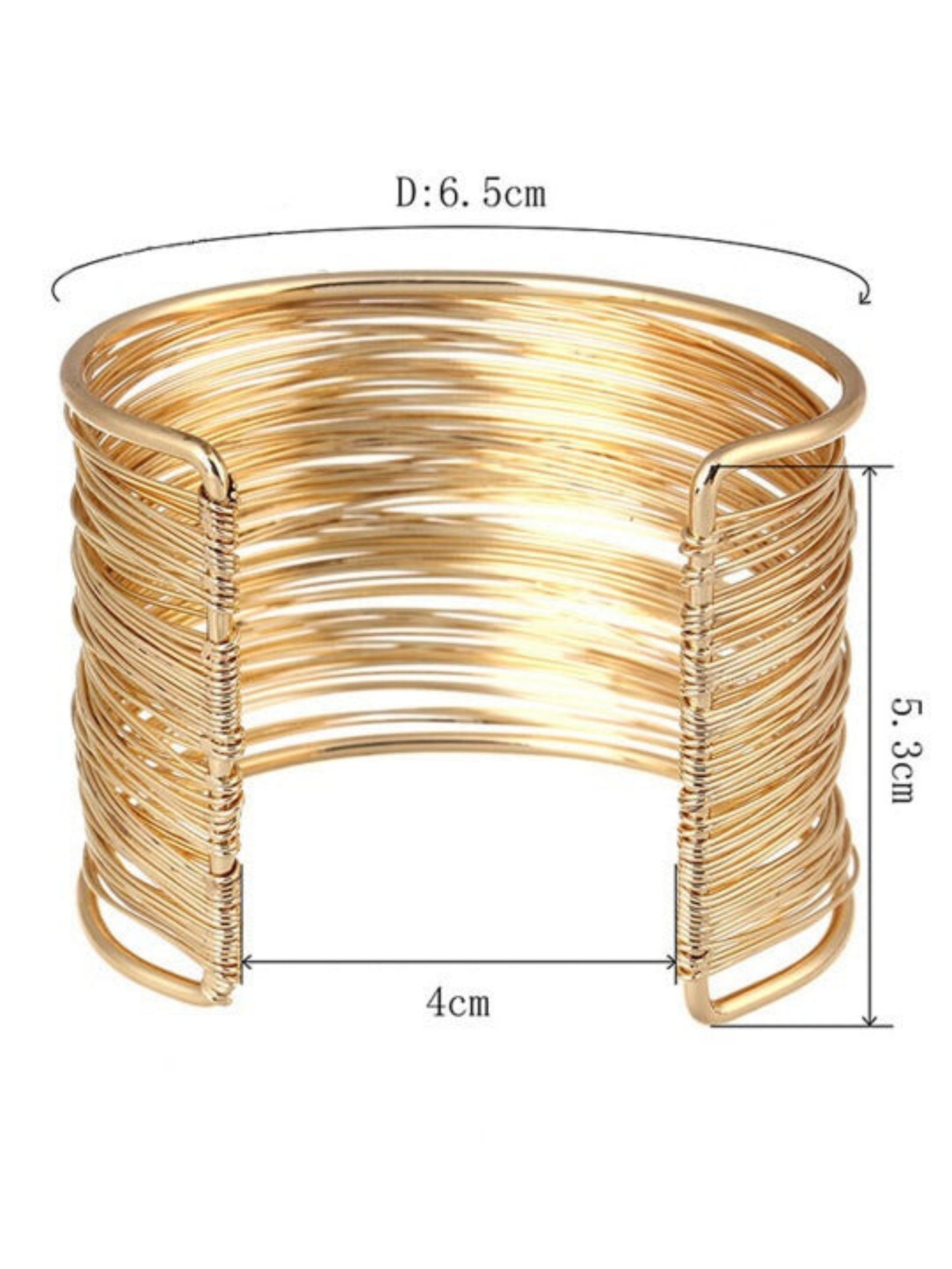 wide structured cuff bracelet with open ends