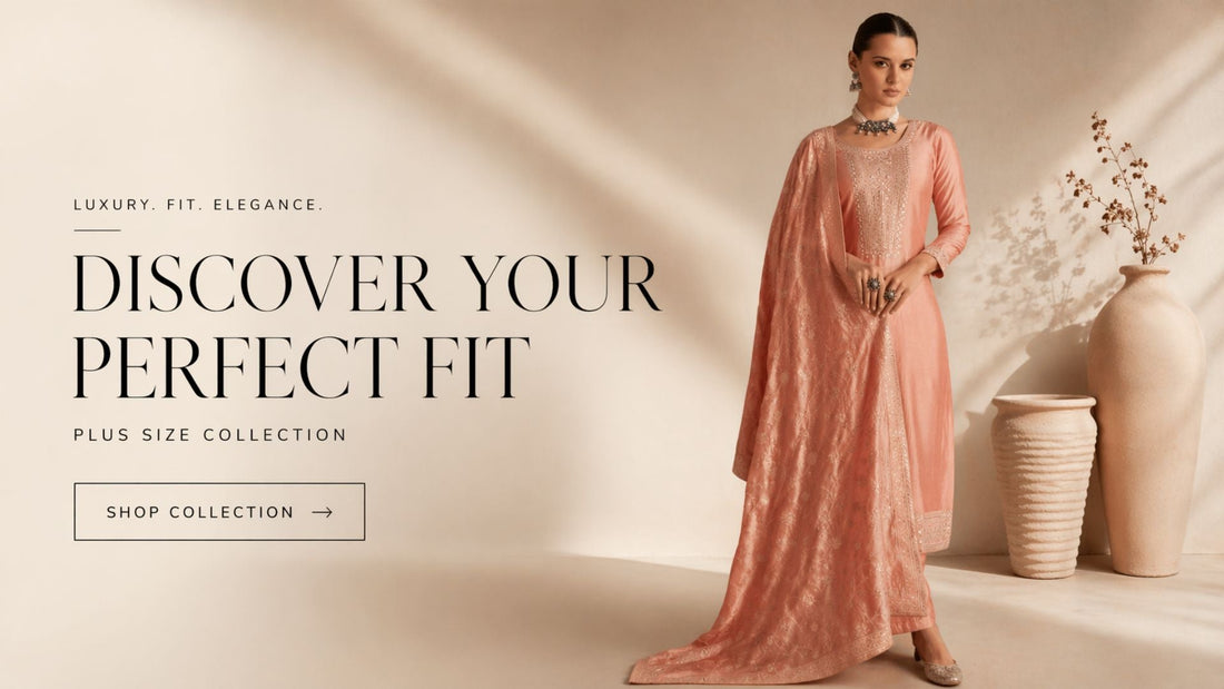 Luxury plus size Indian salwar kameez outfit with dupatta in peach color for wedding and festive wear