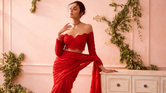 Online saree in USA – red designer saree