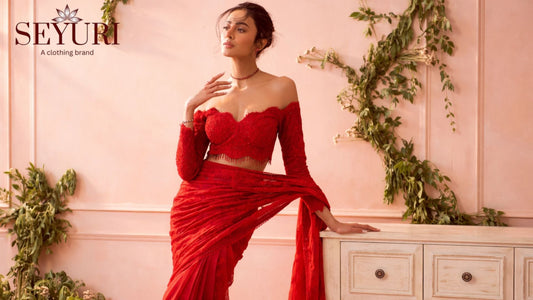 Online saree in USA – red designer saree