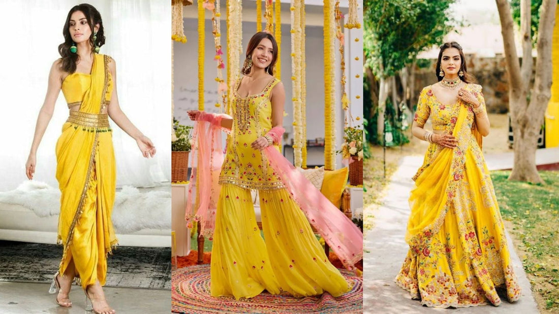 Yellow embroidered salwar suit for haldi ceremony, pastel peach ethnic suit for wedding guests, soft beige embroidered salwar suit for haldi function.