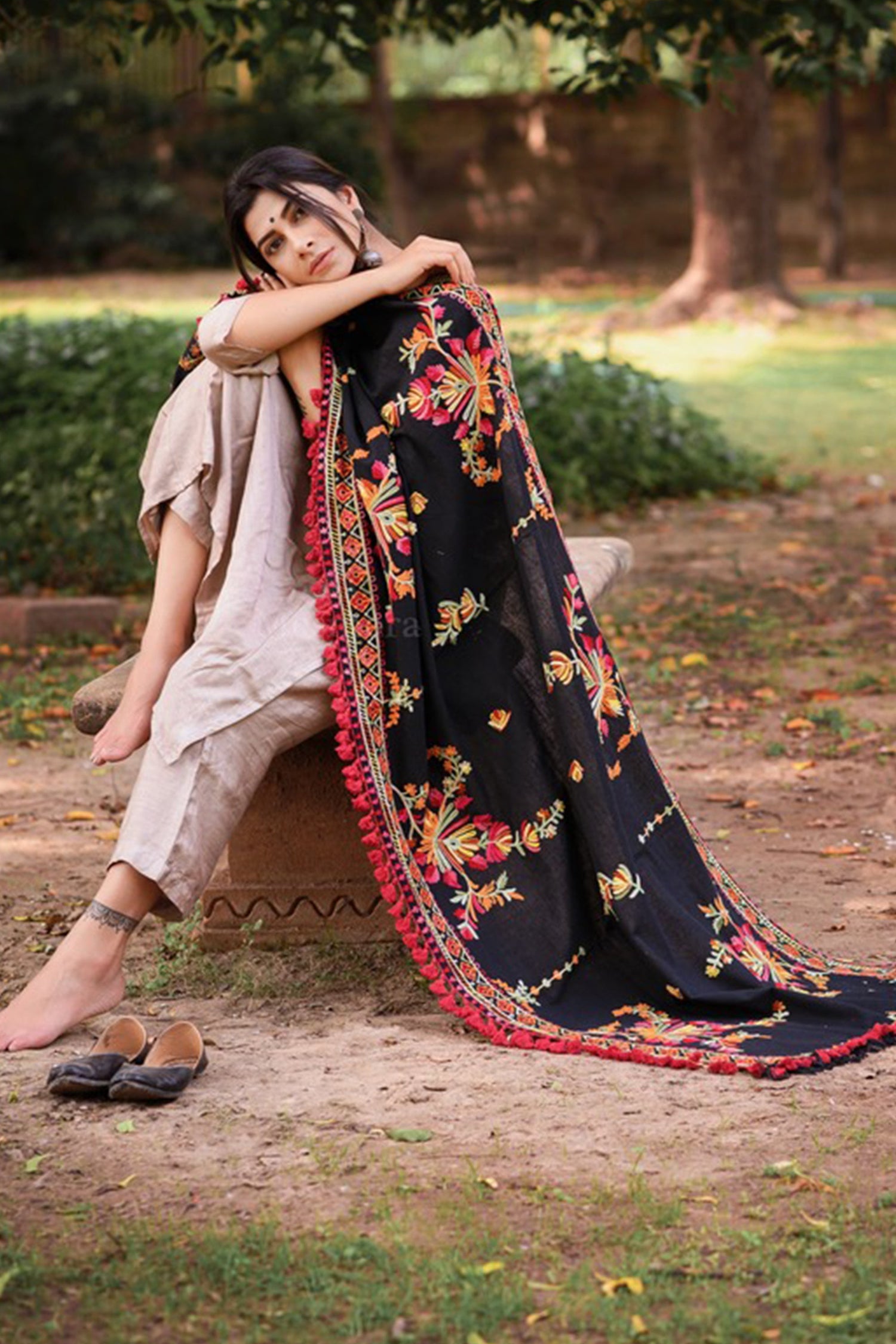 Designer dupatta online - Indian scarf veil for women USA UK Canada - Traditional ethnic stole worldwide shipping