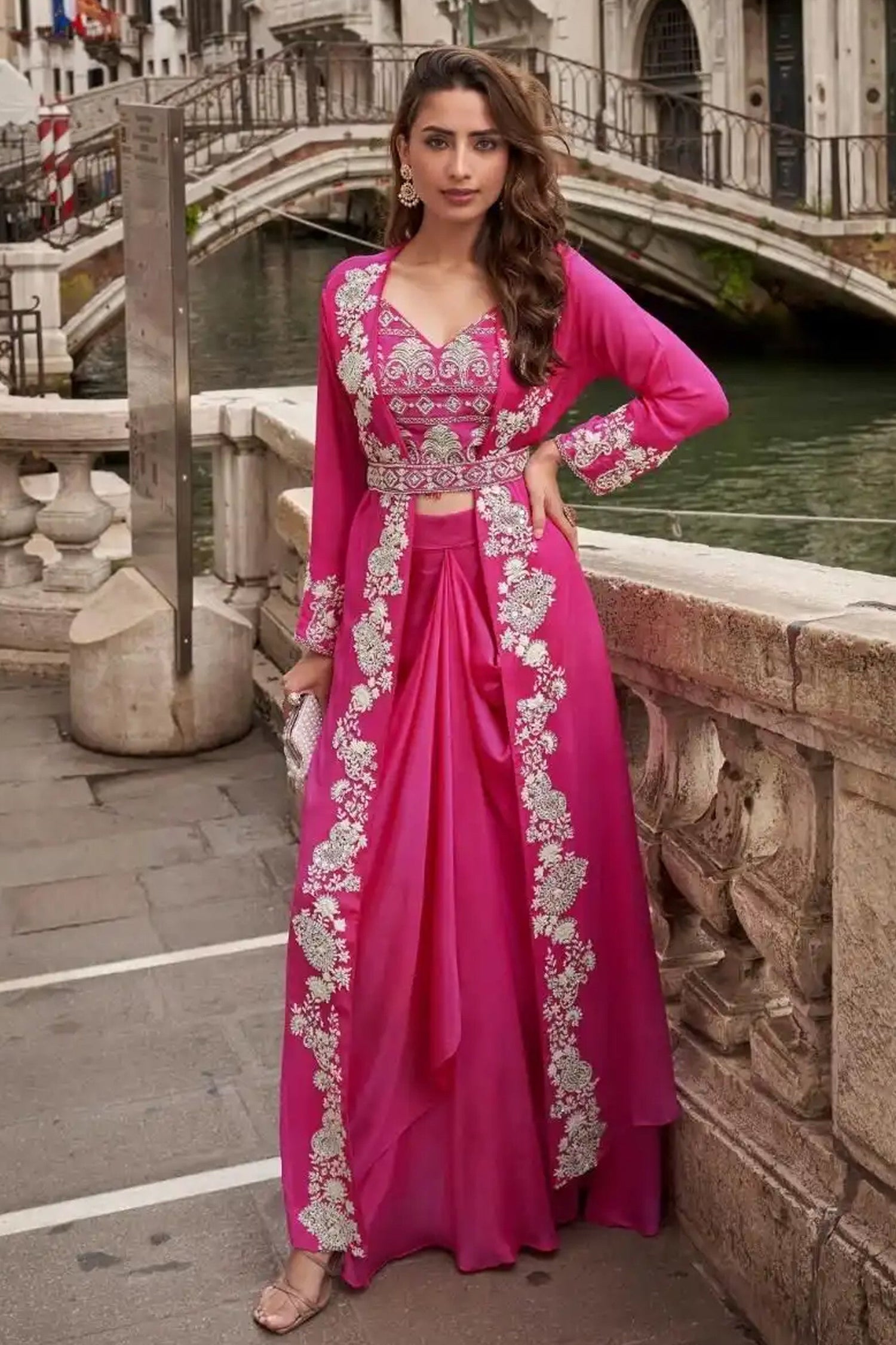 Navy blue embroidered lehenga choli set - Designer Indian wedding dress - New arrival ethnic wear for women