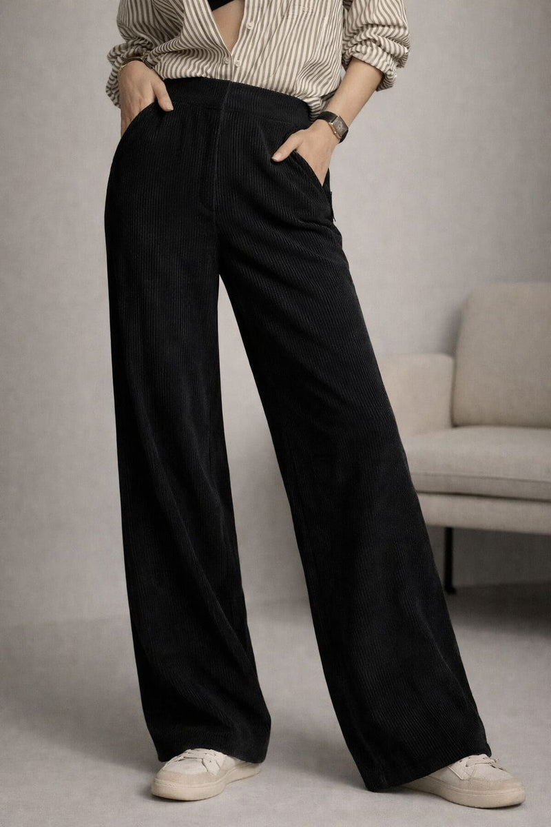 Women’s black trouser profile everyday styling