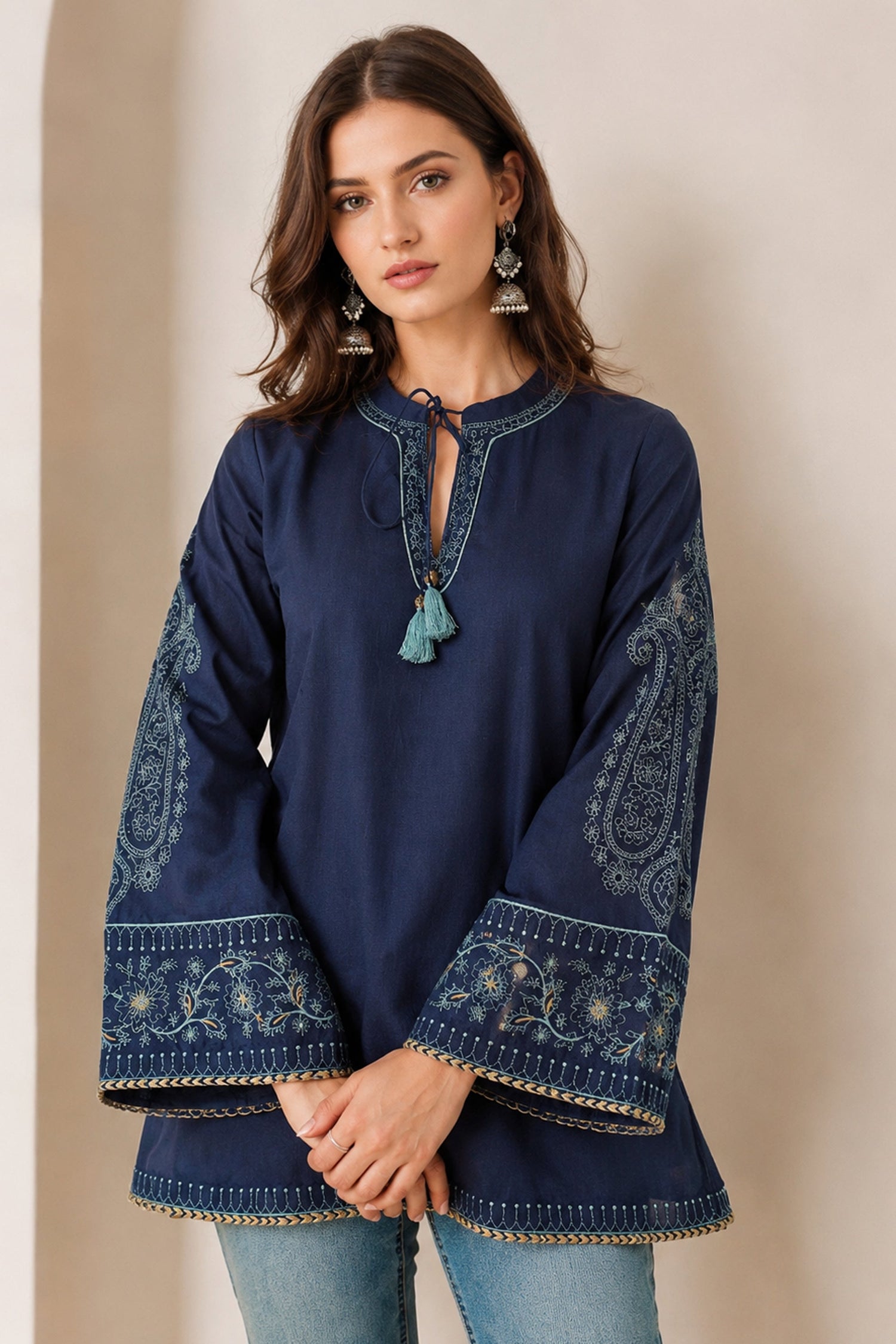 Blue color office wear outfit