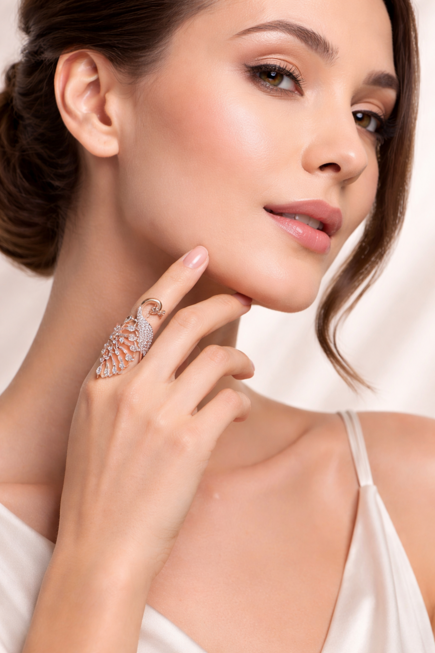 elegant rose gold bird motif ring for women