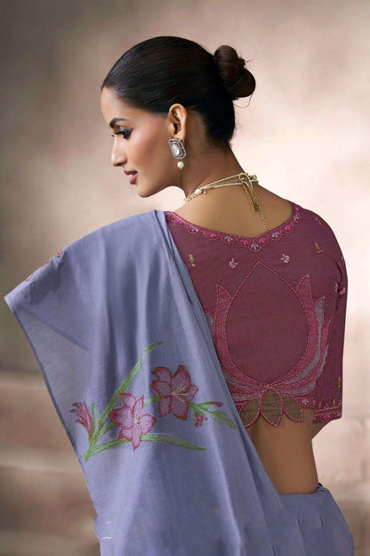 Beautiful Designer Saree With Blouse Wedding-Reception