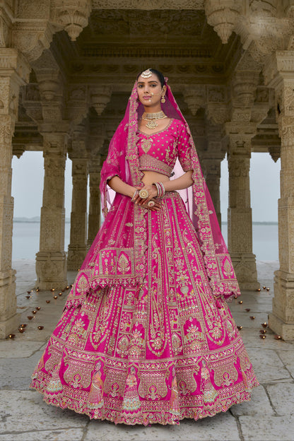 Bollywood Pink Ready Lehengha Choli with Heavy Work Dupatta.