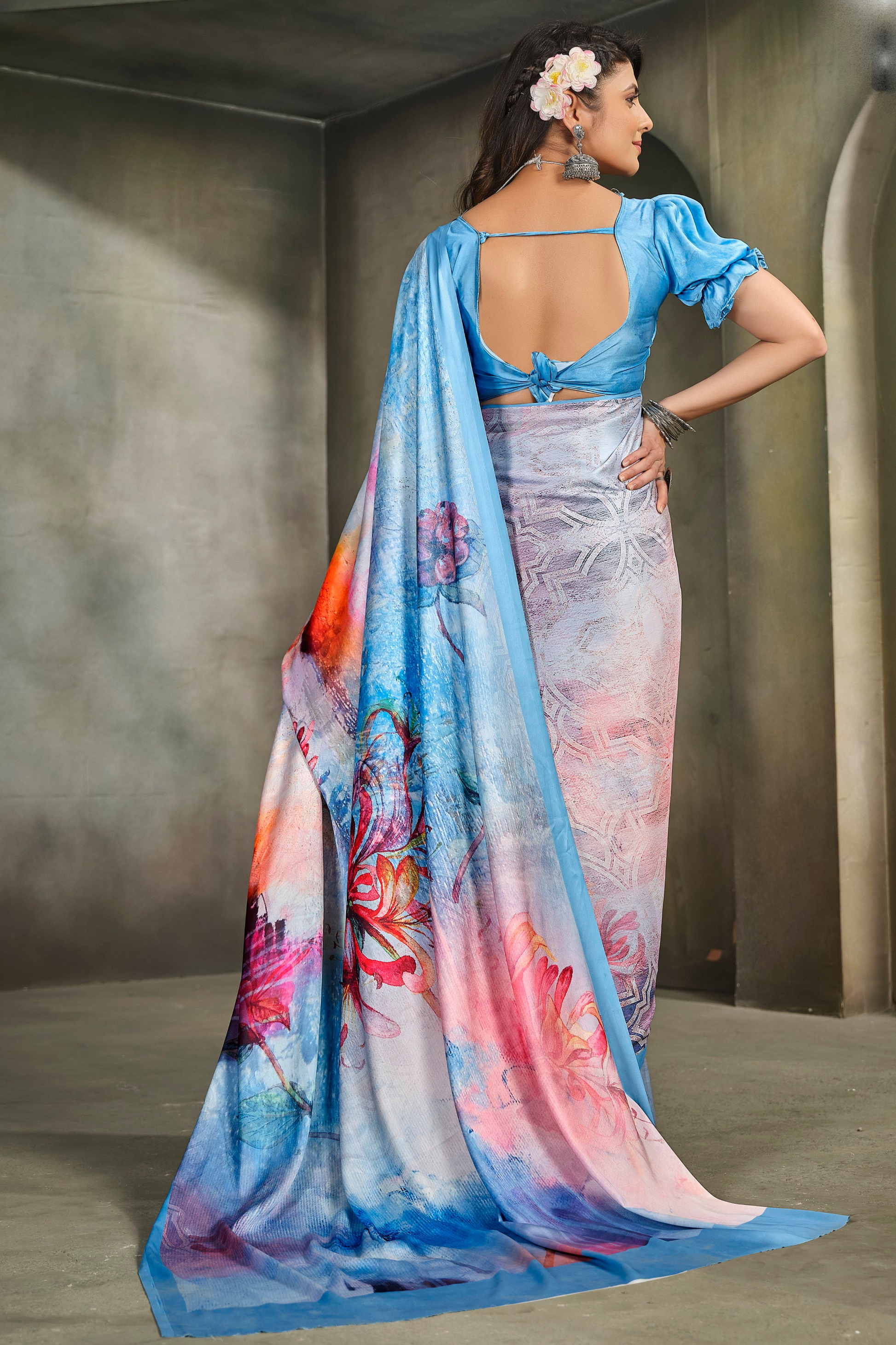 Sky Blue Saree