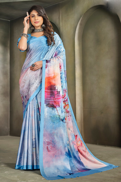 Sky Blue Saree