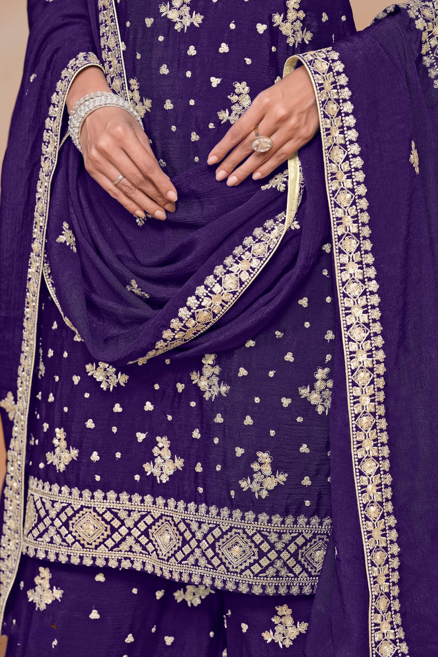 Beautiful Designer Georgette Palazzo Suit For Party Outfit