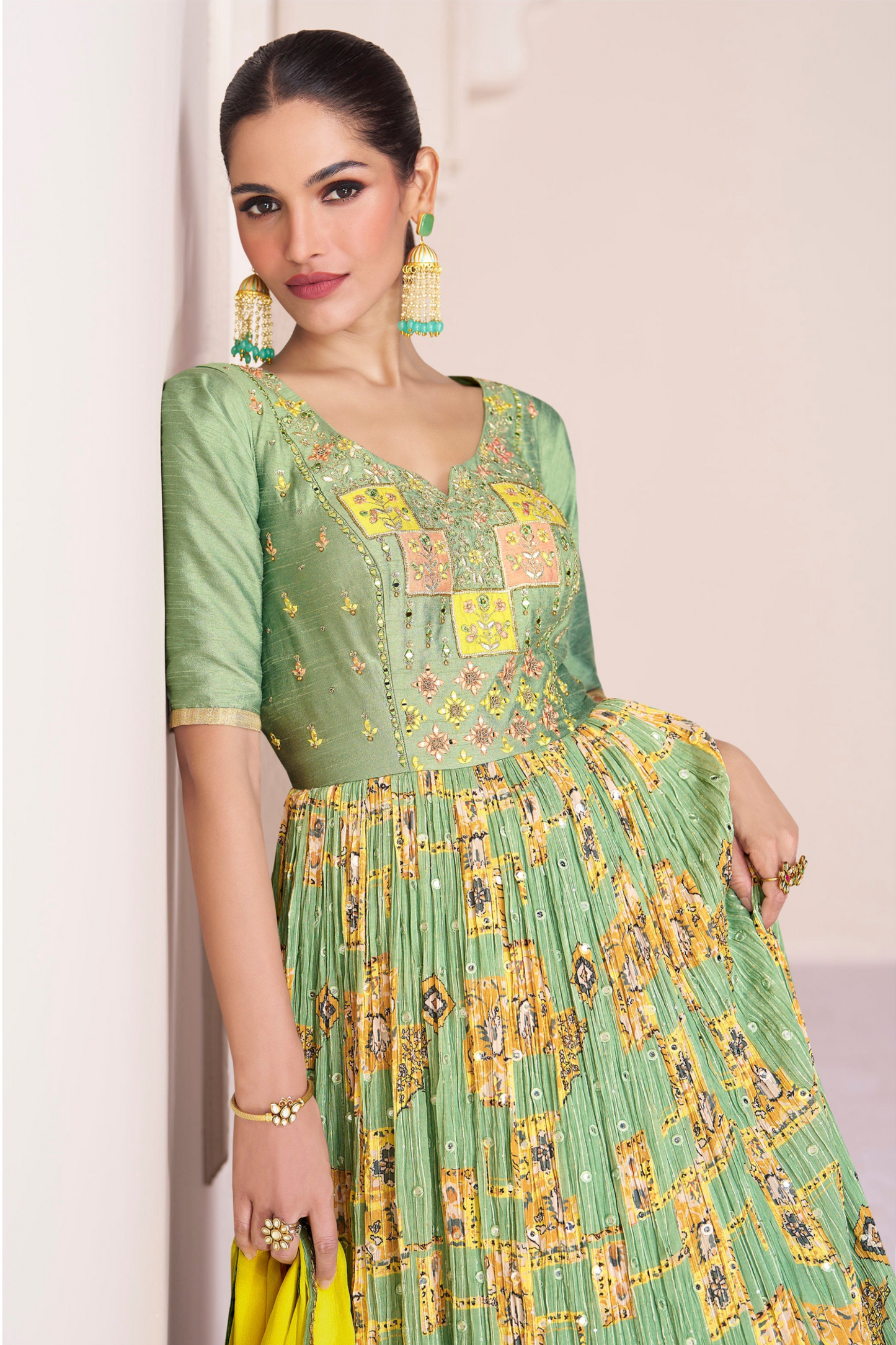 Indian Wedding Anarkali Dress​ With Dupatta For Wedding Reception USA