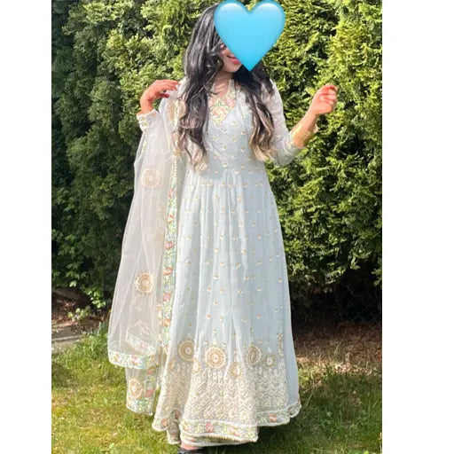 "Stylish Anarkali gown for festive occasions"