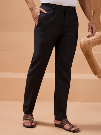 men’s black kurta pajama with embroidered koti