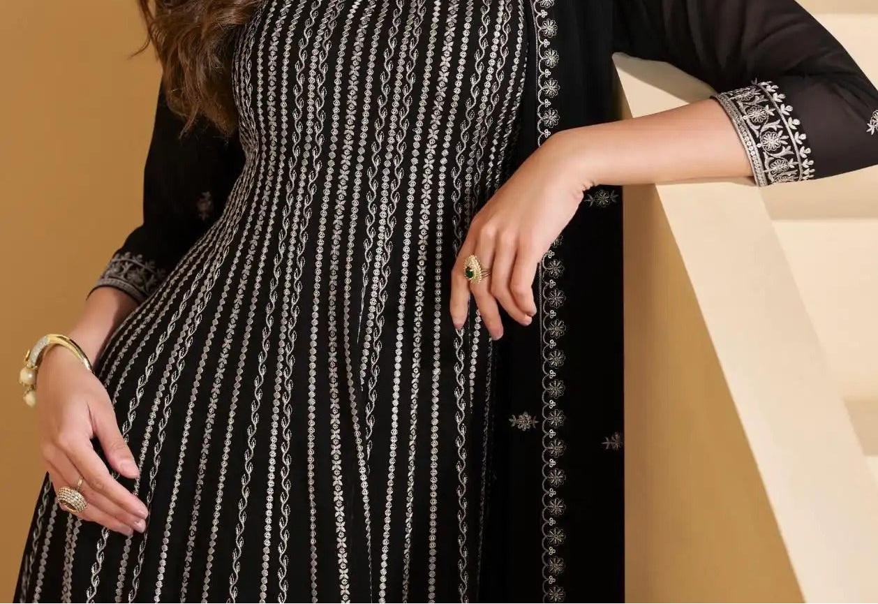 Women’s Georgette Black Palazzo Suit  For Elegant Style