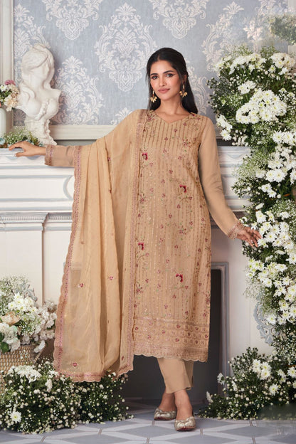 brown salwar kameez full front view