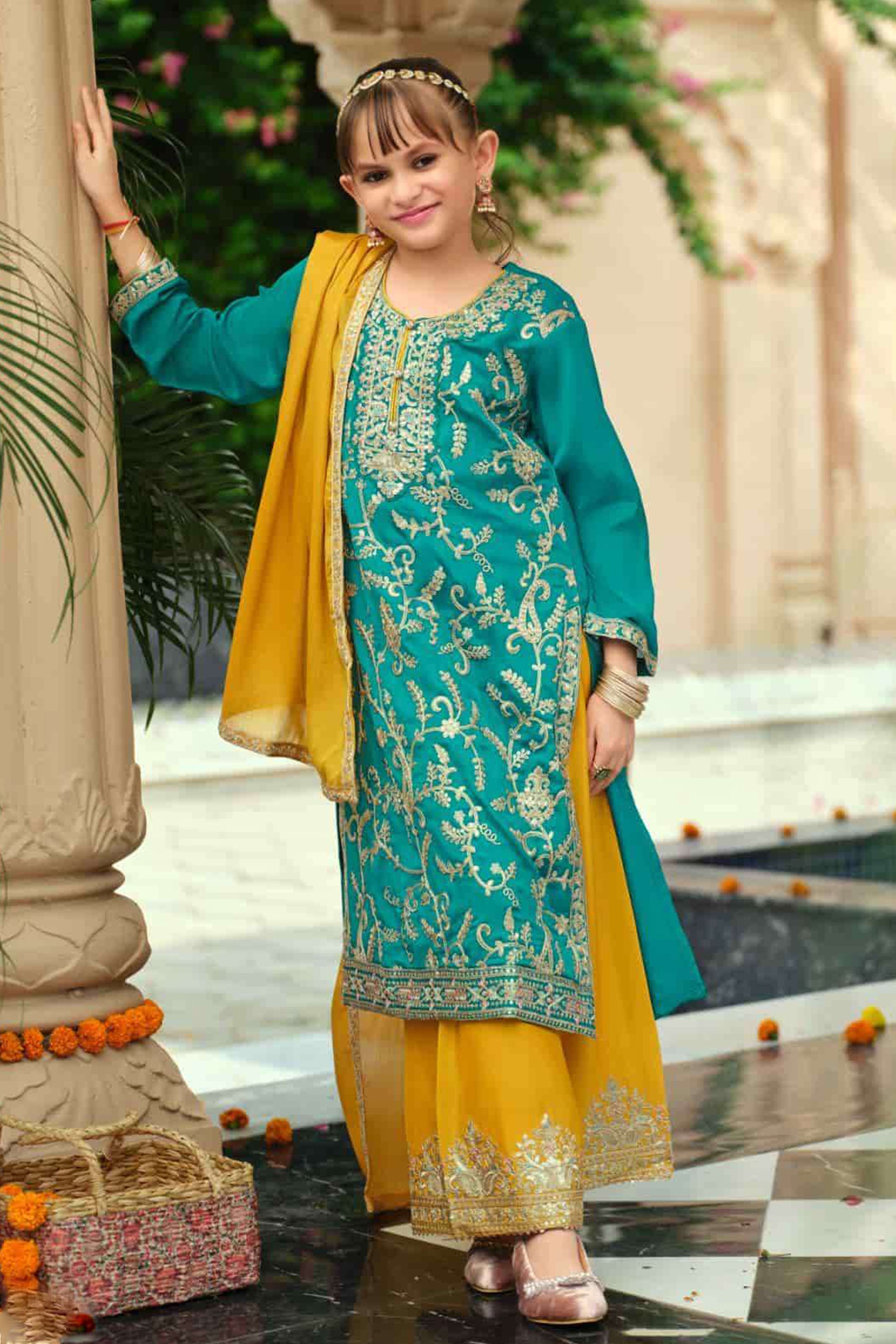 Indian Traditional Designer Kids Palazzo Suit 