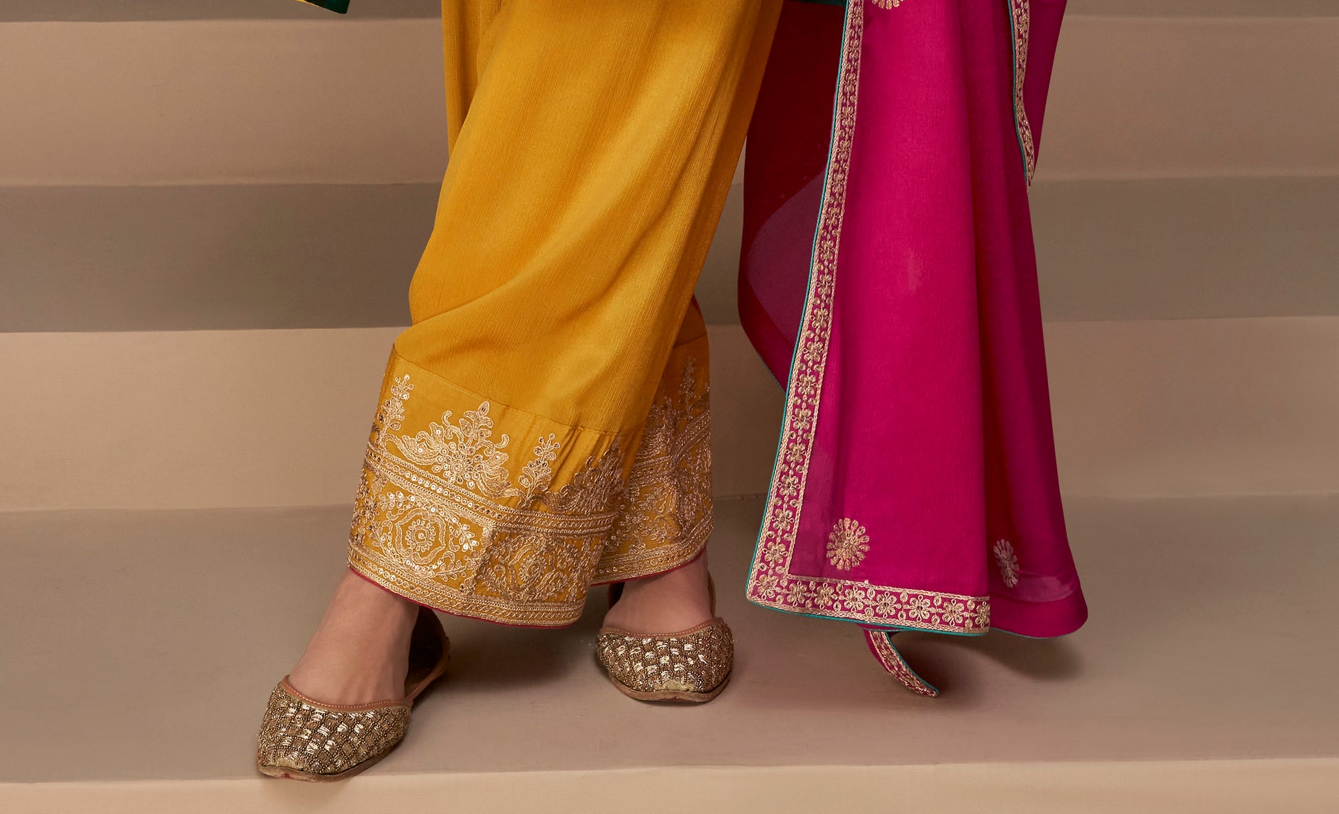 Buy Teal Chinnon Salwar Kameez Online USA, Elegant Wedding Wear Suit