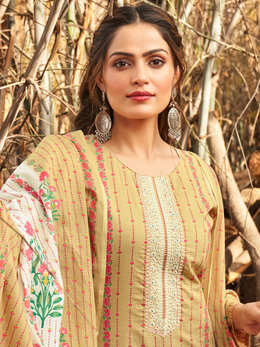 Yellow colour cotton wear brings sunshine and joy – ideal for Haldi, Eid, or summer events.
