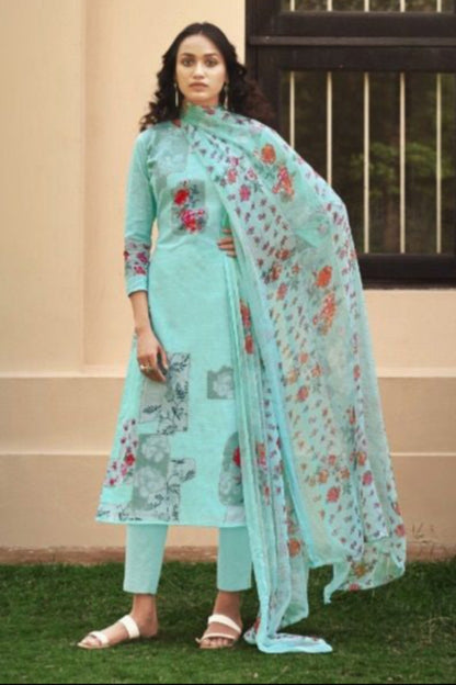 Sky blue colour cotton wear brings breezy freshness – perfect for casual days and summer events.
