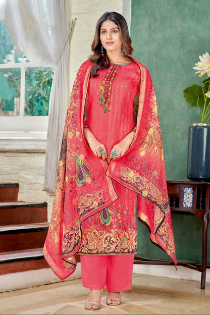 Red colour cotton wear speaks tradition and boldness – perfect for weddings and festive nights.
