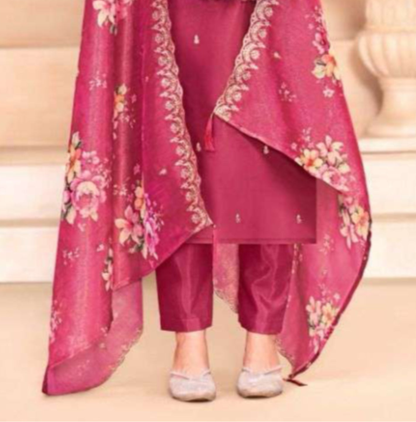 Pink cotton wear with its soft and cheerful tone is perfect for everyday comfort, festive mornings, and graceful casual outings.
