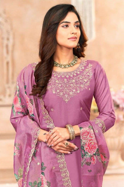 Mulberry pink cotton outfit with a deep, rich tone—ideal for making a subtle statement at festive gatherings or elegant daywear.
