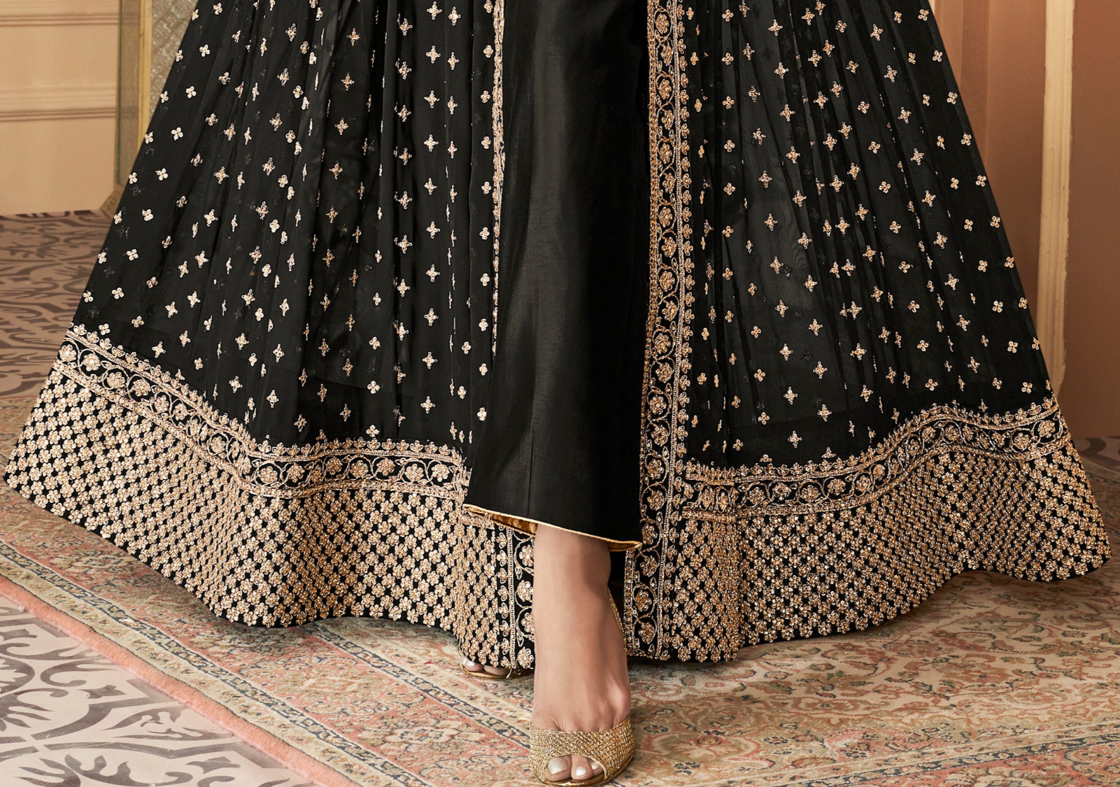 Heavy Embroidered Real Georgette Plus Size Anarkali Gown With Dupatta For Her