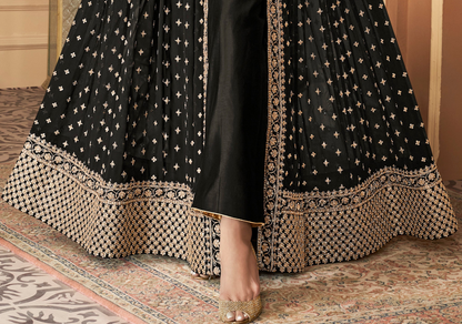 Heavy Embroidered Real Georgette Plus Size Anarkali Gown With Dupatta For Her