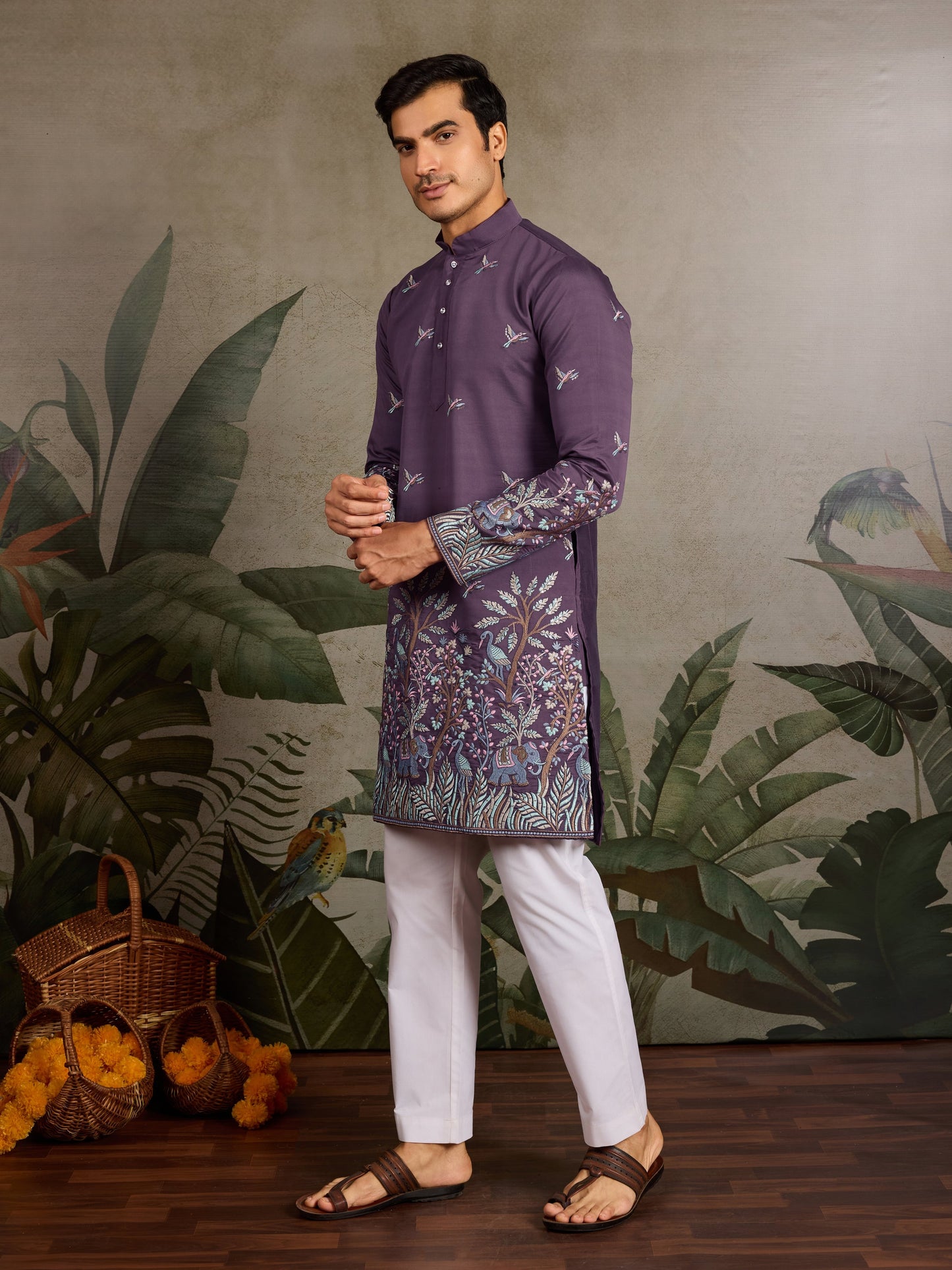 Wedding kurta pajama for men with royal handcrafted detailing