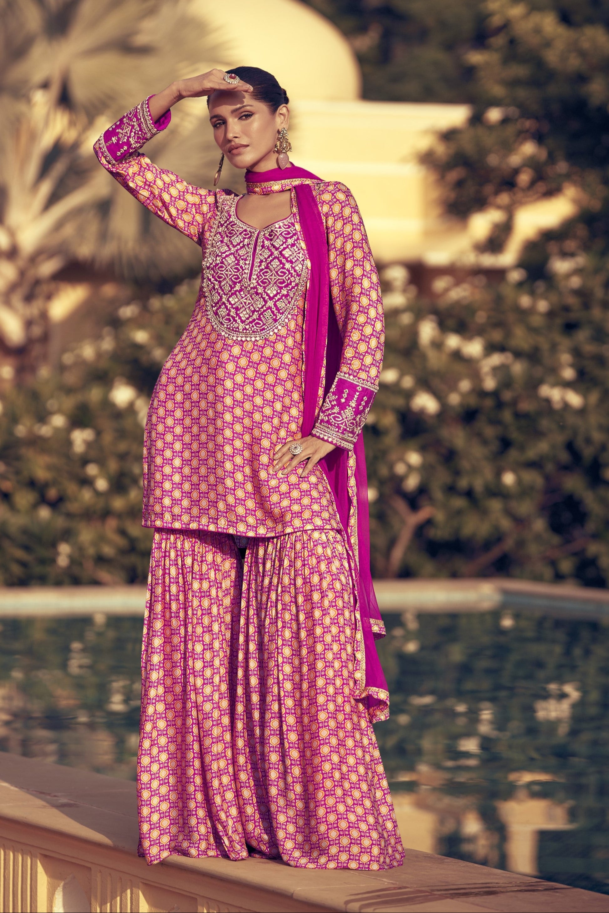 Premium Light Pink Sharara Outfit For Special Events Light Pink / 4-US XS (36)