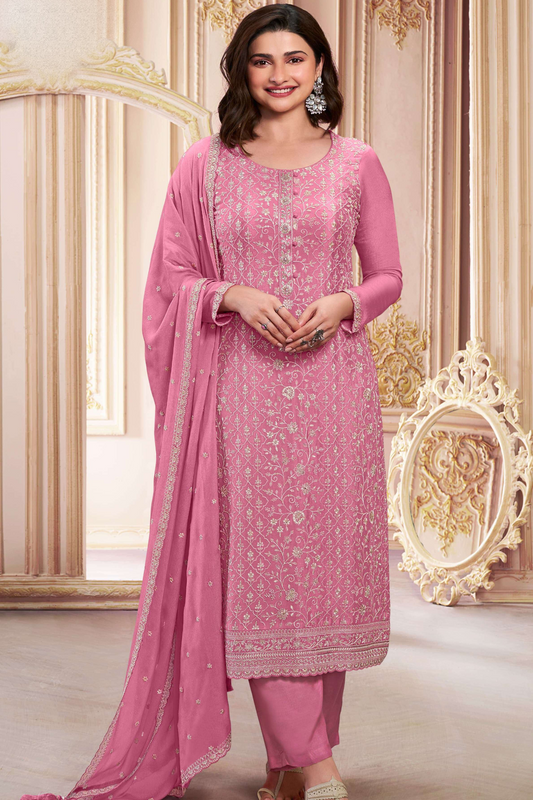 dusty pink indian wedding suit full front view