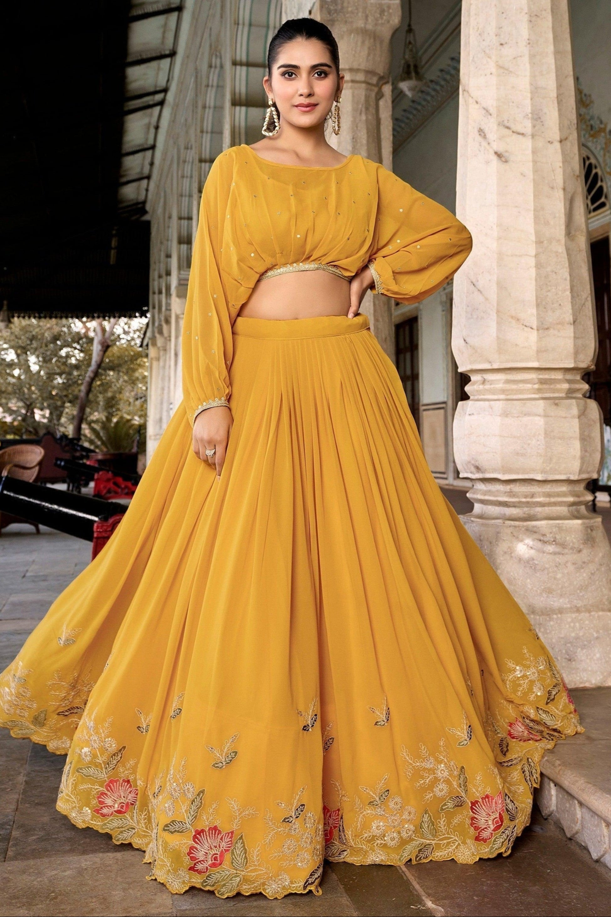 "Celebrate Indian roots in the U.S. with our lehengas."
