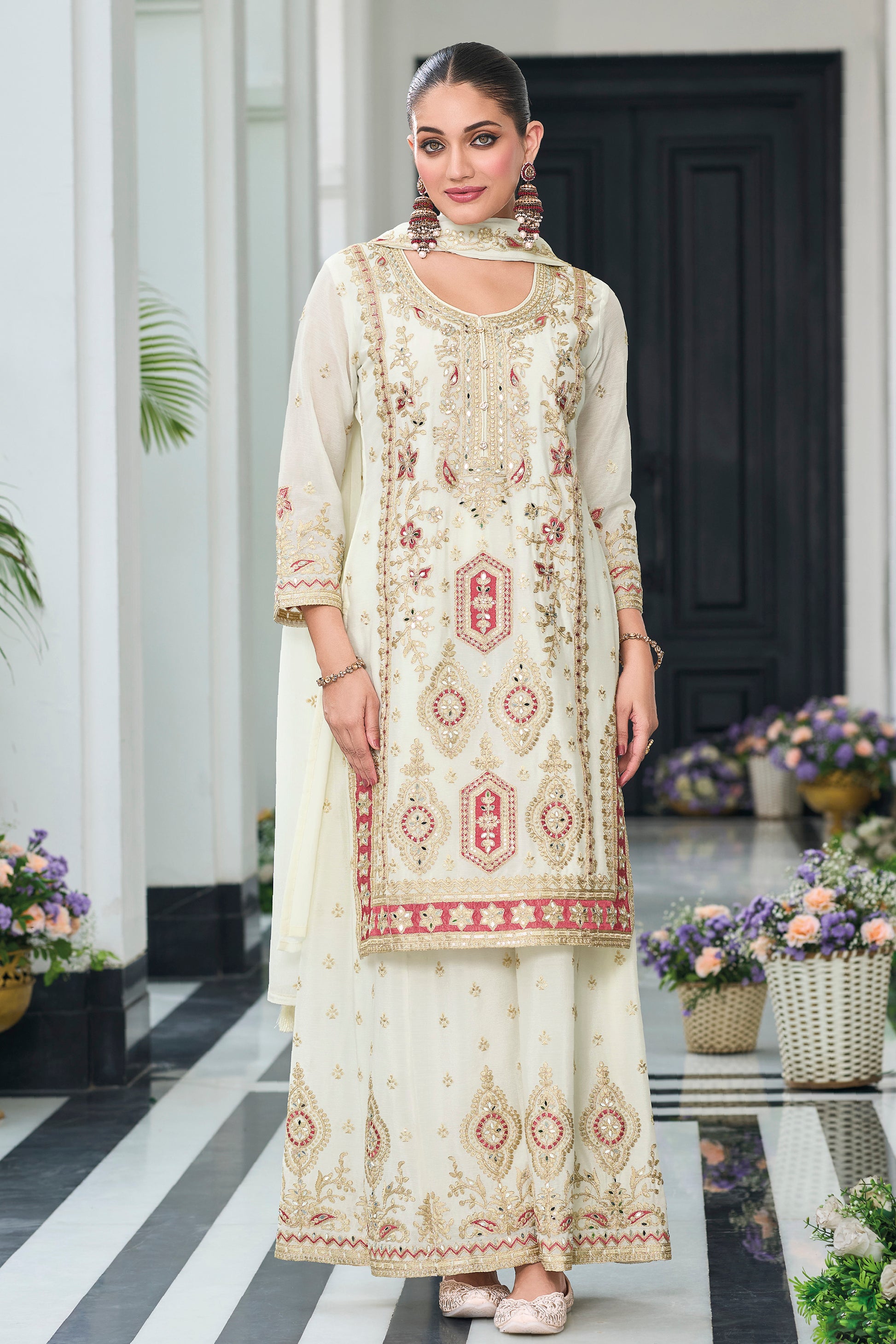 seyuri White Embroidered Dress for Festival Outfit White / 8-Us M (40)
