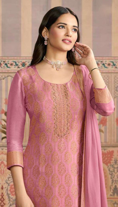 Elegant pink salwar suit for Eid side profile