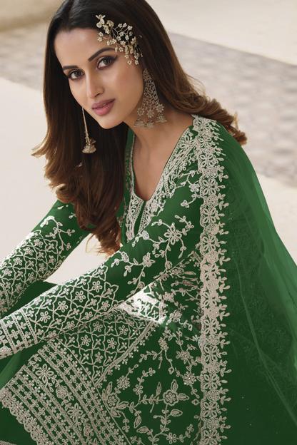 Function Party Wear Embroidery Worked Dupatta Suit