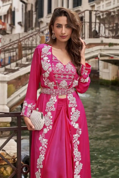 Pink Trendy Palazzo Suit 