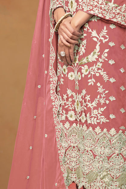 Sexy salwar kameez in rose gold tone