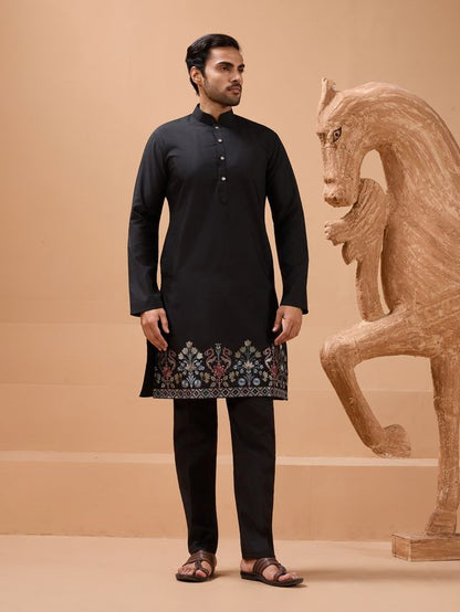 premium black kurta pajama for cultural events