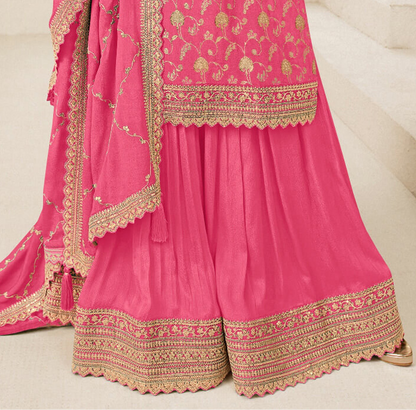 Embroidered Design Palazzo Suit 