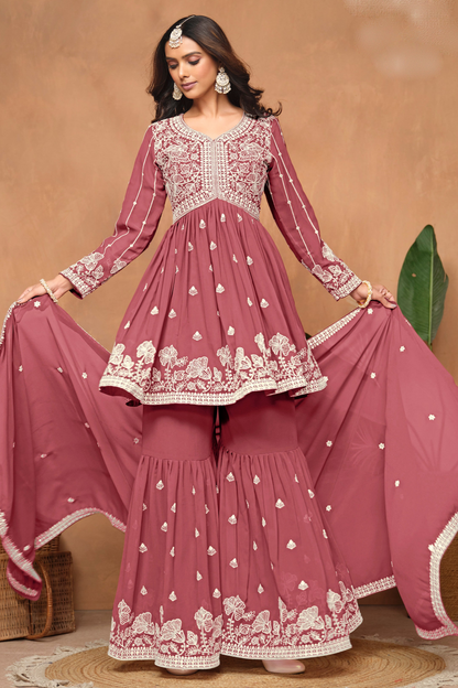 Flowing georgette fabric sharara outfit