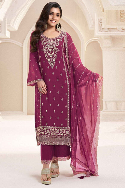 dark pink salwar kameez front view