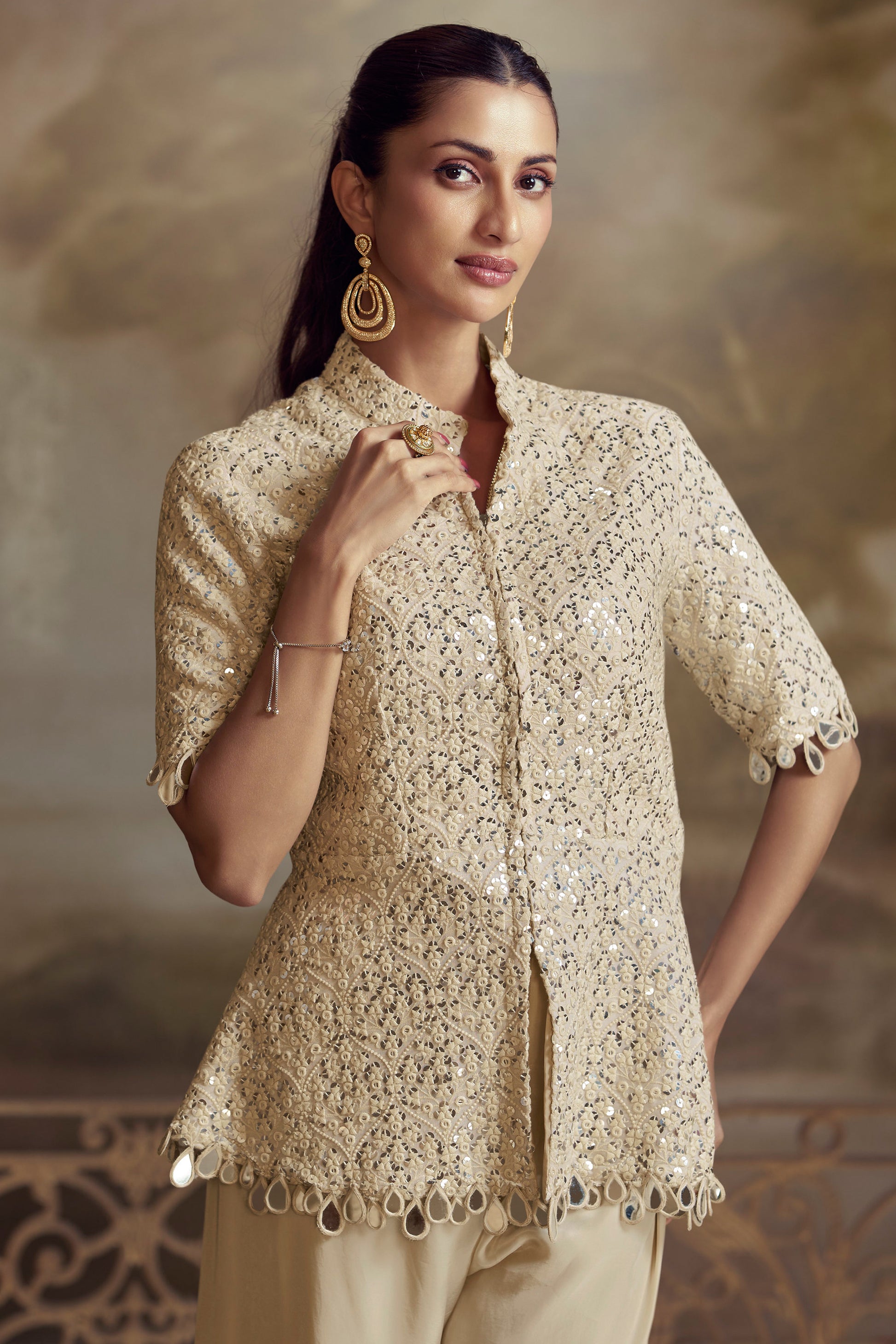 White Palazzo Salwar Kameez for Indian Wedding Party USA